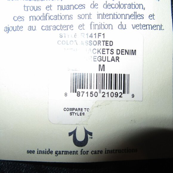 NWT TRUE RELIGION JIMMY SUPER T DENIM JACKET/IRREGULAR/SIZE MEDIUM! - Picture 10 of 11